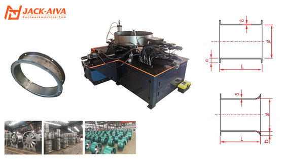 Máquina automática de fabricação de flanges para ventiladores axiais